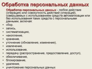 Что входит в персональные данные и их обработку