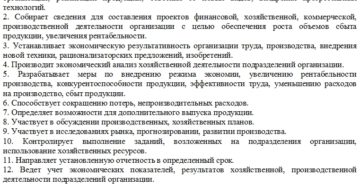 Типовая должностная инструкция экономиста в бюджетном учреждении