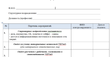 Как правильно заполнить обходной лист при увольнении Как правильно заполнить обходной лист при увольнении