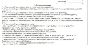 Структура должностной инструкции технического директора Структура должностной инструкции технического директора