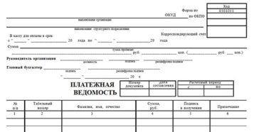 пример платежной ведомости на выдачу заработной платы пример платежной ведомости на выдачу заработной платы