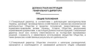 Пример должностной инструкции исполнительного директора